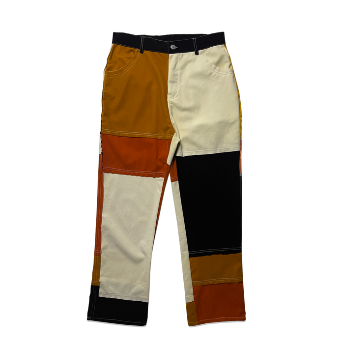 Pantalon - Patchwork - Beige