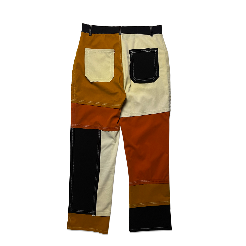 Pantalon - Patchwork - Beige