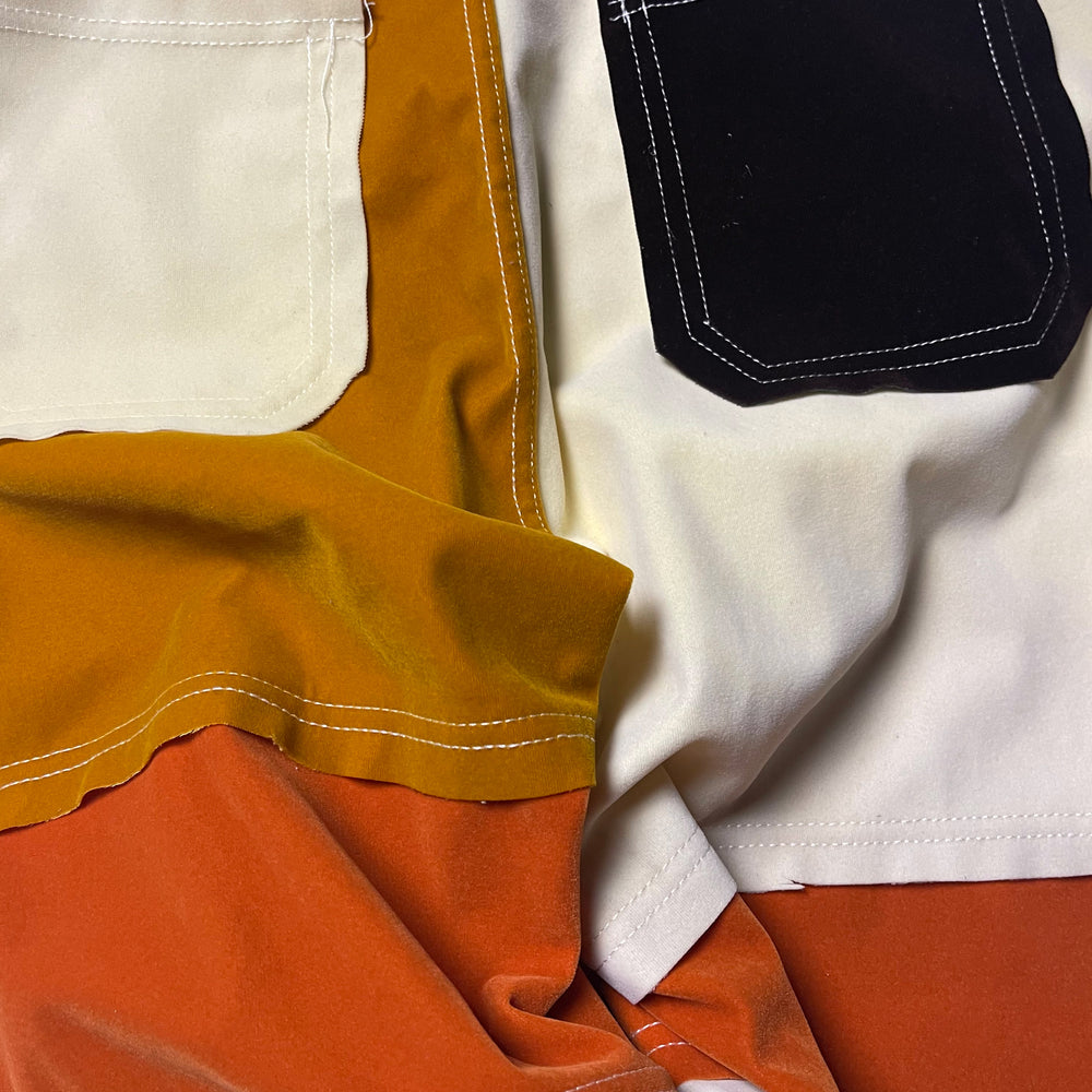 Pantalon - Patchwork - Beige