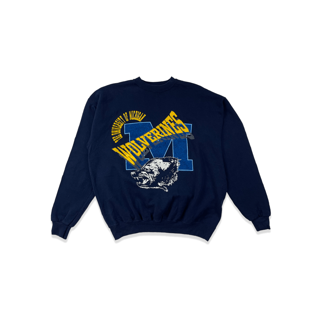 Sweatshirt Universitaire - Wolverines - Bleu
