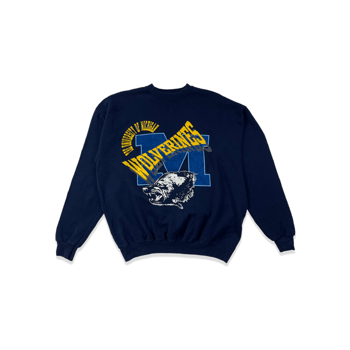 Sweatshirt Universitaire - Wolverines - Bleu